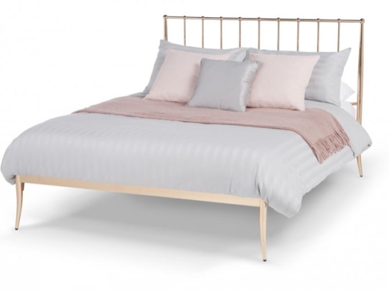 Serene Saturn 6ft Super Kingsize Rose Gold Metal Bed Frame