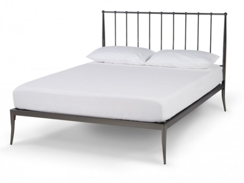 Serene Saturn 4ft6 Double Black Nickel Metal Bed Frame