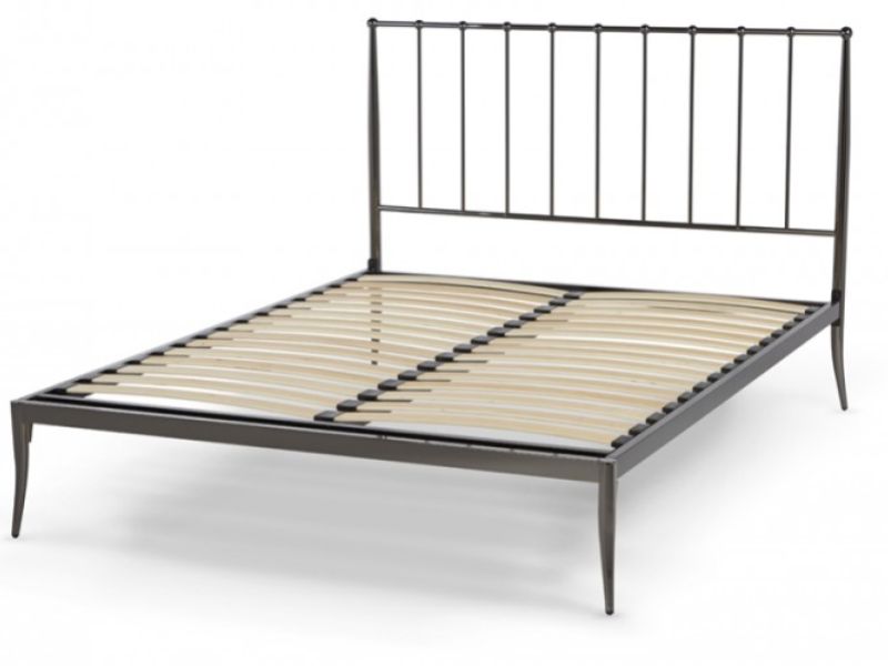 Serene Saturn 6ft Super Kingsize Black Nickel Metal Bed Frame