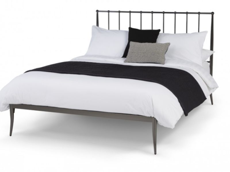 Serene Saturn 6ft Super Kingsize Black Nickel Metal Bed Frame