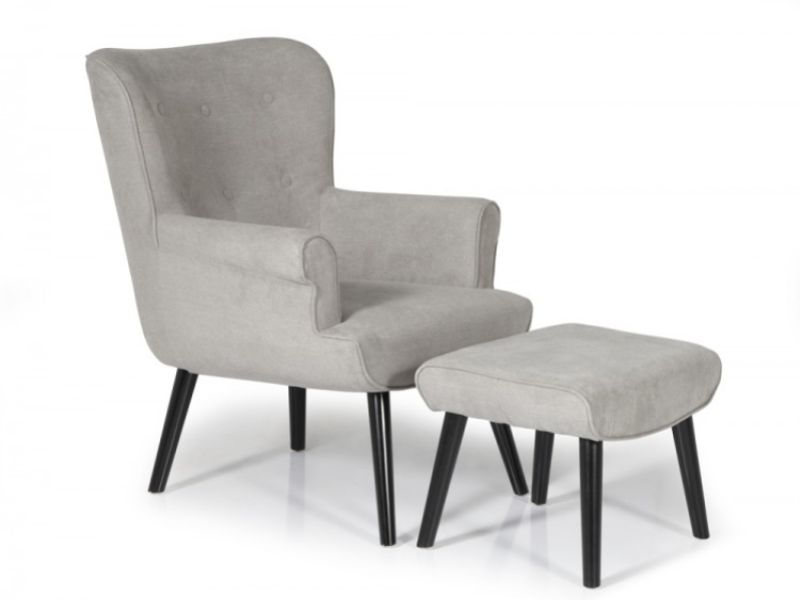 Serene Oban Grey Fabric Chair And Stool