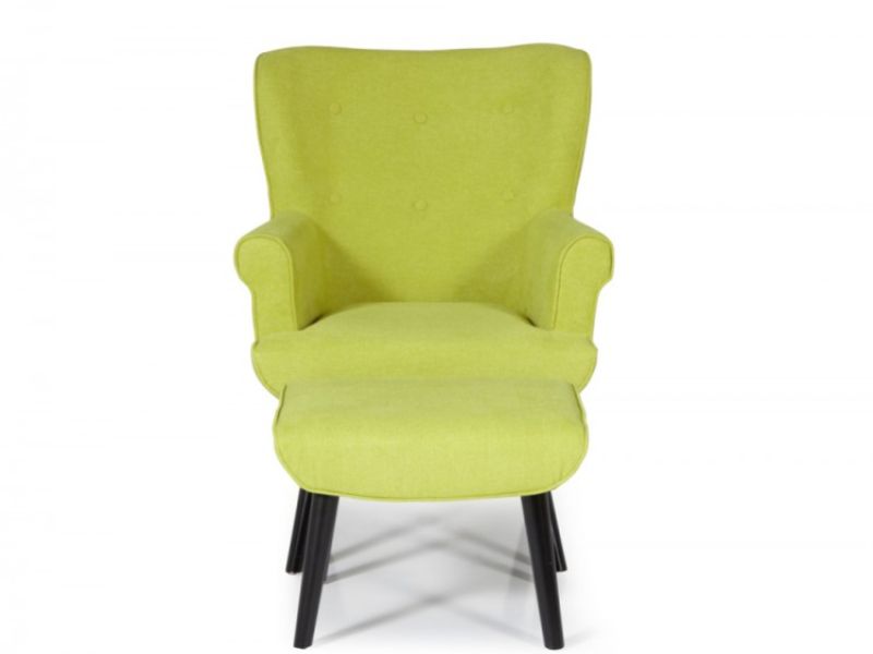Serene Oban Green Fabric Chair And Stool