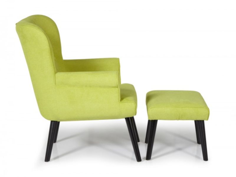 Serene Oban Green Fabric Chair And Stool