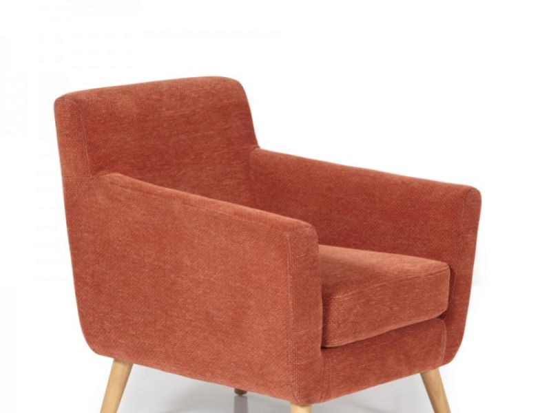 Serene Kelso Orange Fabric Tub Chair