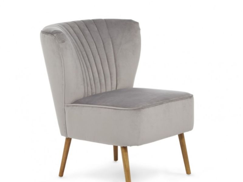 Serene Prestwick Silver Fabric Chair And Stool