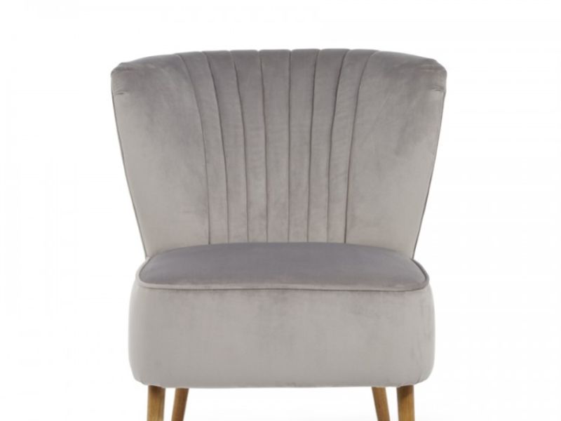 Serene Prestwick Silver Fabric Chair And Stool