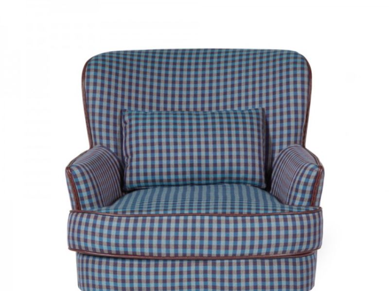 Serene Moffat Blue Fabric Check Chair