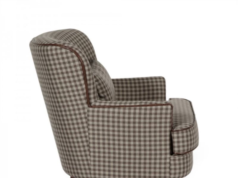 Serene Moffat Brown Fabric Check Chair