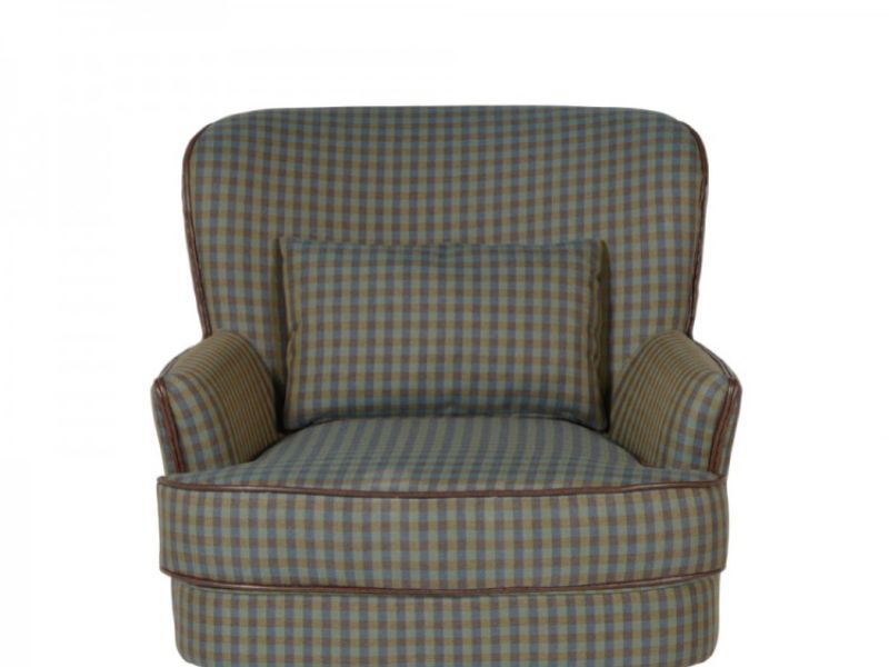 Serene Moffat Green Fabric Check Chair