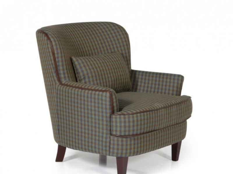 Serene Moffat Green Fabric Check Chair