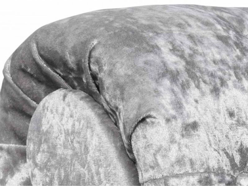 Sleep Design Beaumont Crushed Silver Velvet Chaise Lounge