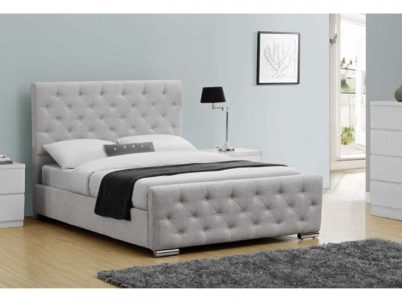 Sleep Design Buckingham 5ft Kingsize Grey Fabric Bed Frame