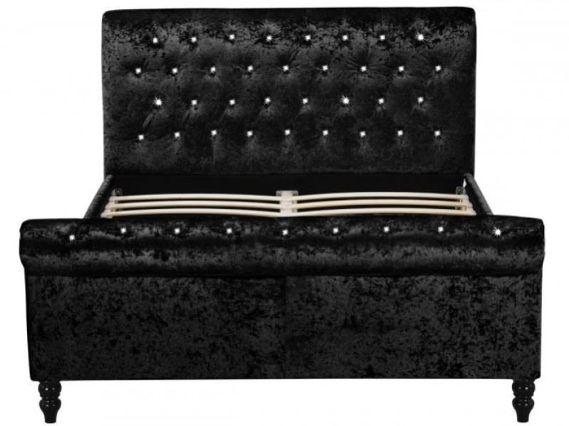 Sleep Design St James 5ft Kingsize Crushed Black Velvet Bed Frame
