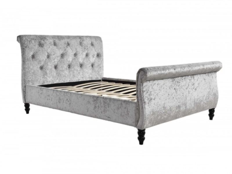 Sleep Design Westminster 5ft Kingsize Crushed Silver Velvet Bed Frame