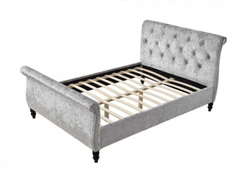 Sleep Design Westminster 5ft Kingsize Crushed Silver Velvet Bed Frame