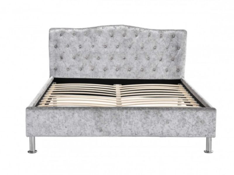 Sleep Design Sandringham 5ft Kingsize Crushed Silver Velvet Bed Frame