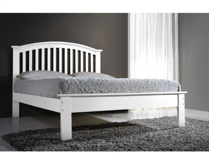 Flintshire Leeswood 5ft Kingsize White Wooden Bed