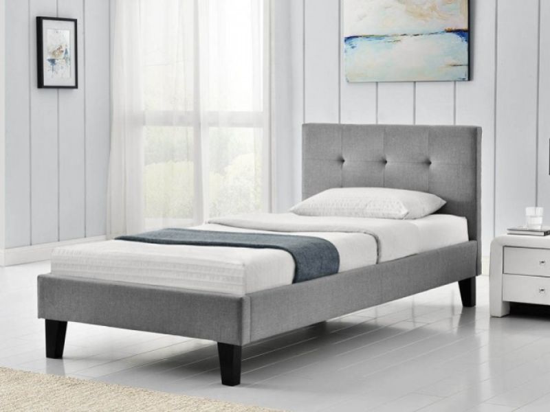 Sleep Design Blenheim 3ft Single Grey Fabric Bed Frame