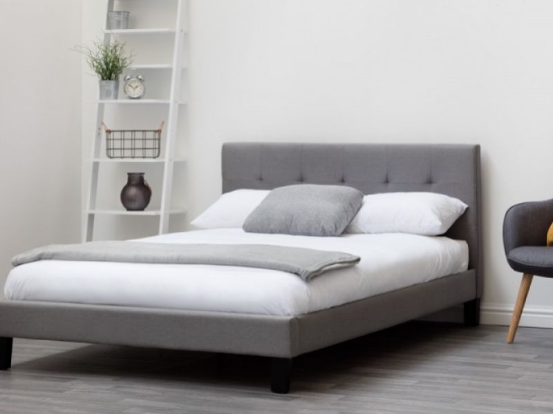 Sleep Design Blenheim 4ft6 Double Grey Fabric Bed Frame