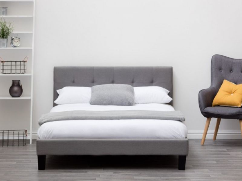 Sleep Design Blenheim 4ft6 Double Grey Fabric Bed Frame