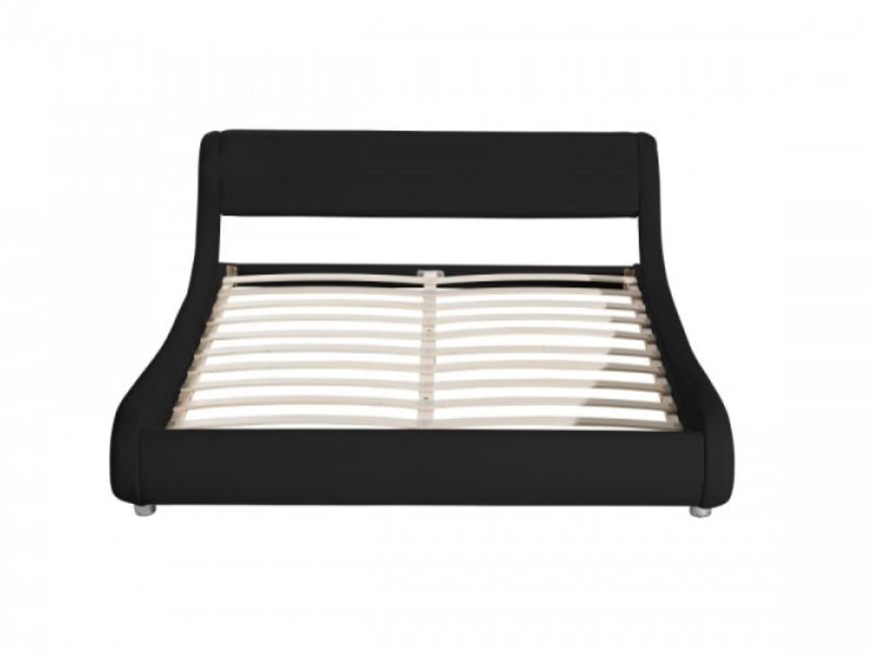 Sleep Design Madrid 5ft Kingsize Black Faux Leather Bed Frame