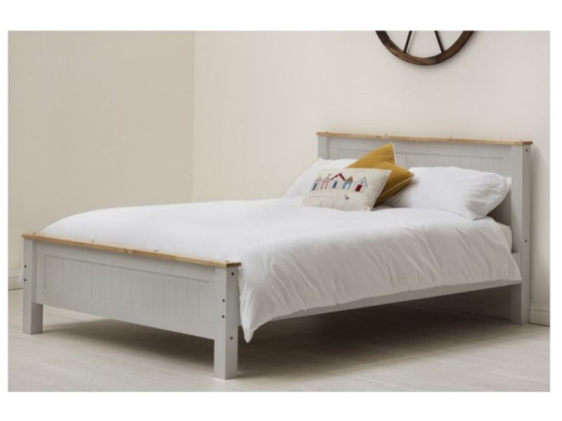 Sleep Design Rostherne 4ft6 Double Grey, Bisham Contemporary Grey Fabric Upholstered Bed Frame