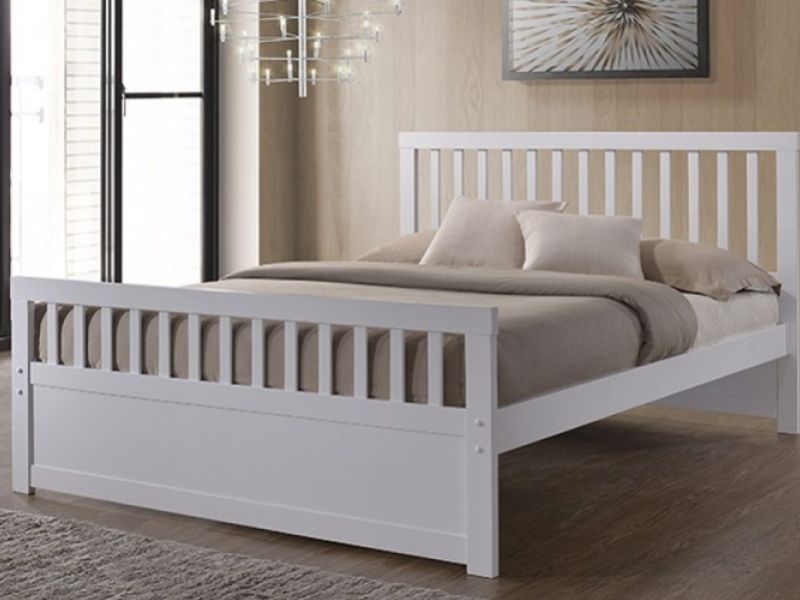 Sleep Design Delamere 5ft Kingsize White Wooden Storage Bed Frame