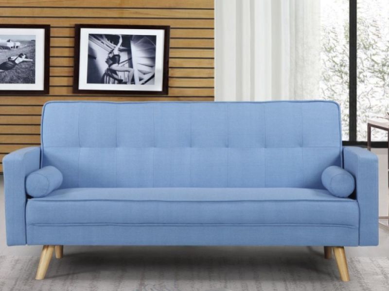 Sleep Design Boston Sky Blue Fabric Sofa Bed