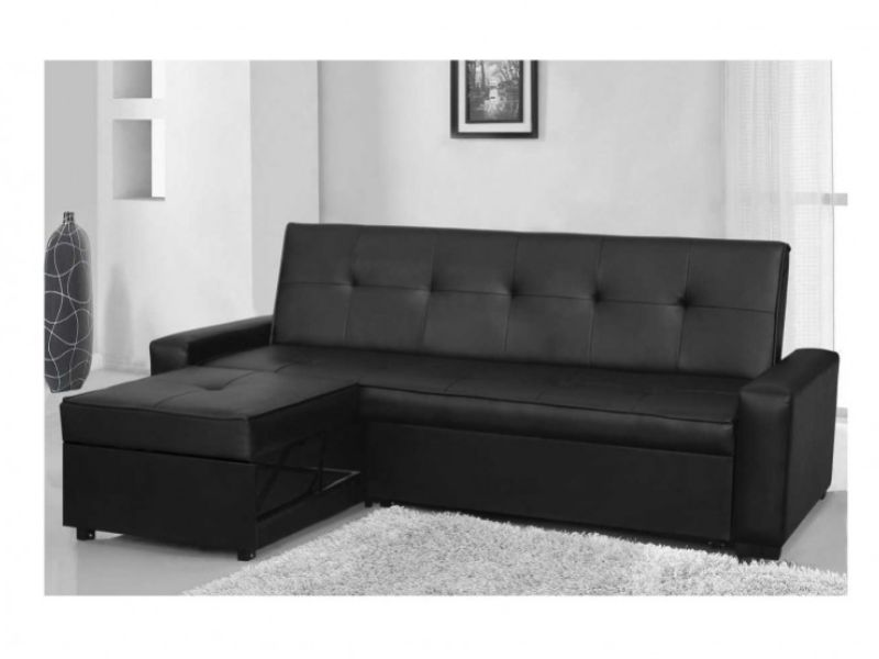 Sleep Design Seattle Black Faux Leather Sofa Bed