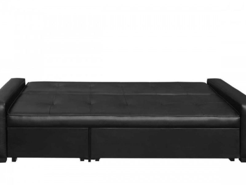 Sleep Design Seattle Black Faux Leather Sofa Bed