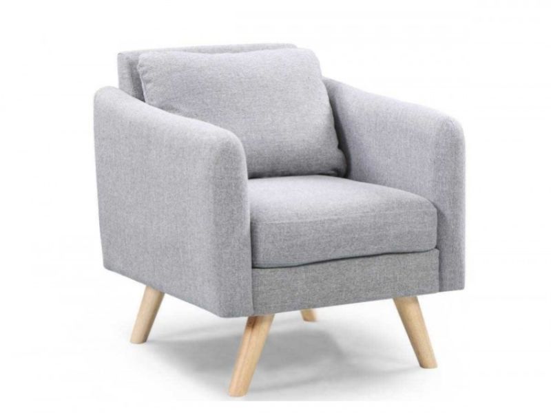 Sleep Design Blithfield Light Grey Fabric Chair And Footstool