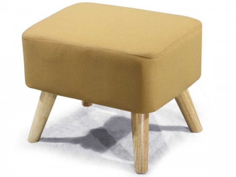 Sleep Design Longdon Yellow Fabric Chair With Footstool