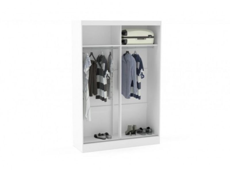 Birlea Lynx White With Grey Gloss Sliding Door Wardrobe with Mirror