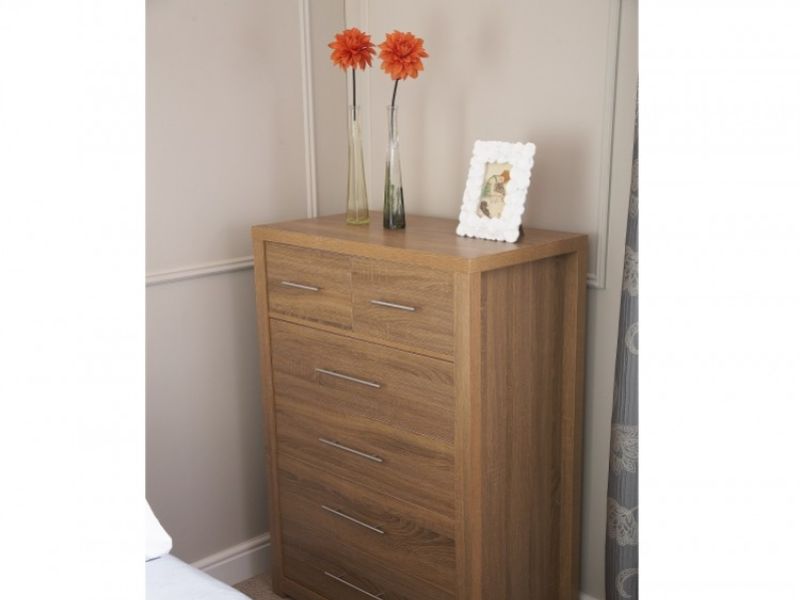 GFW Havana 4 Plus 2 Drawer Oak Finish Chest