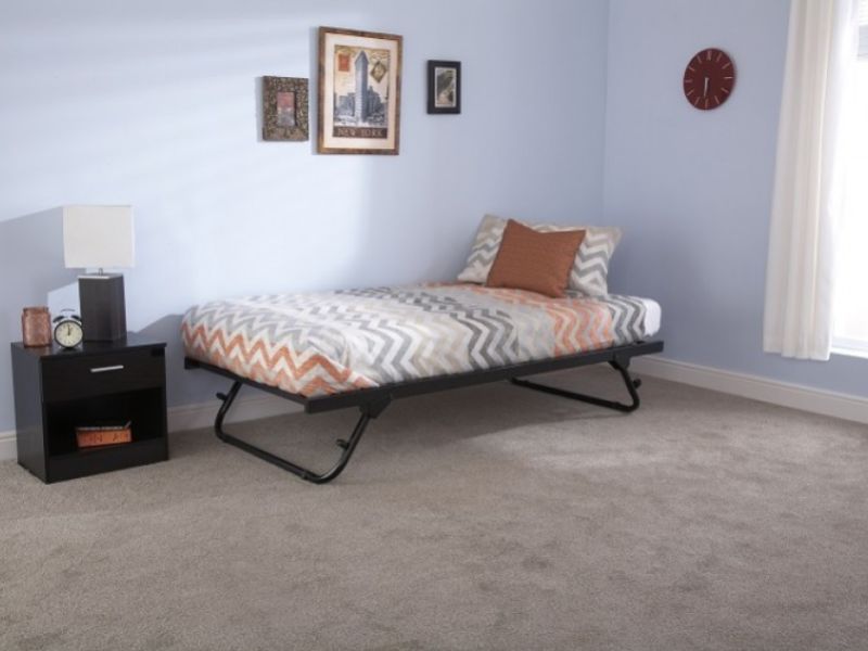 GFW Memphis 3ft Single Black Metal Day Bed with Underbed
