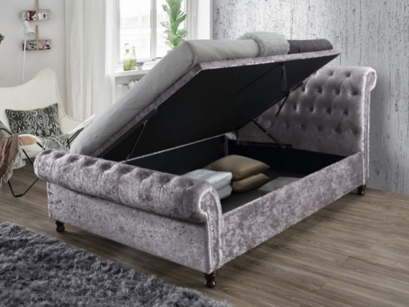 Velvet crushed ottoman bed Clearance