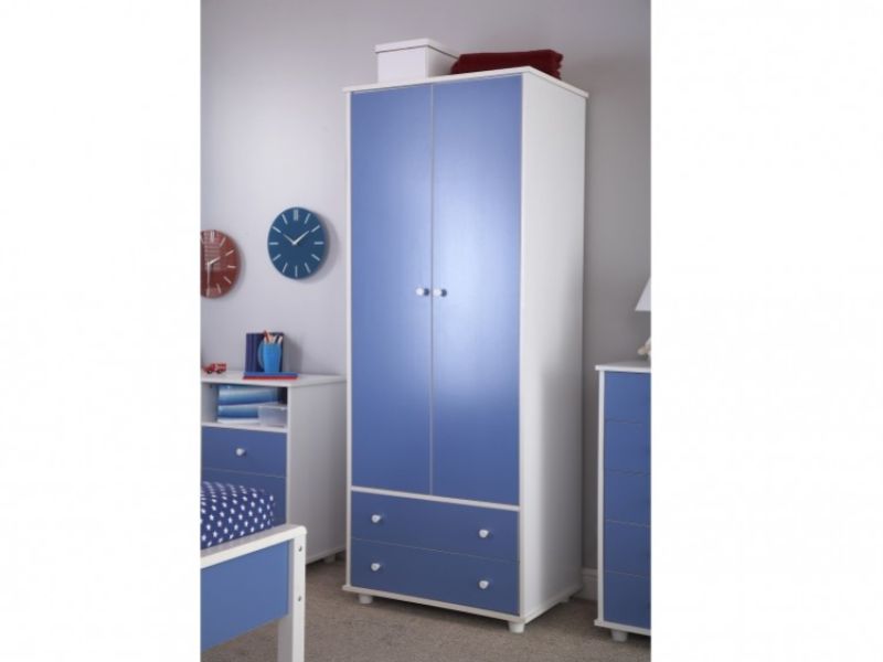 GFW Miami Blue 2 Door 2 Drawer Wardrobe