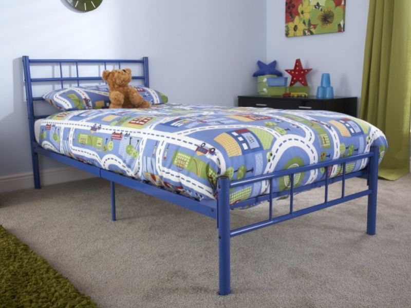 GFW Morgan 3ft Single Blue Metal Bed Frame