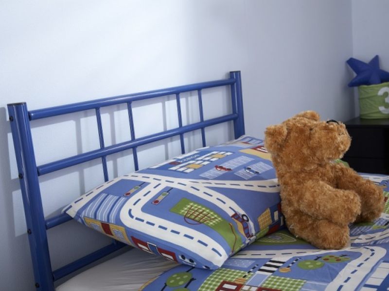 GFW Morgan 3ft Single Blue Metal Bed Frame