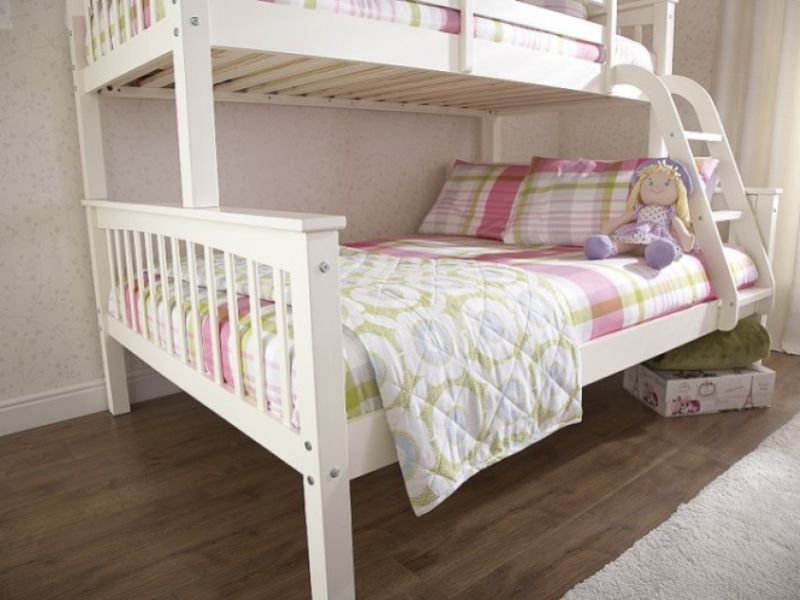 GFW Novaro White Wooden Trio Triple Sleeper Bunk Bed