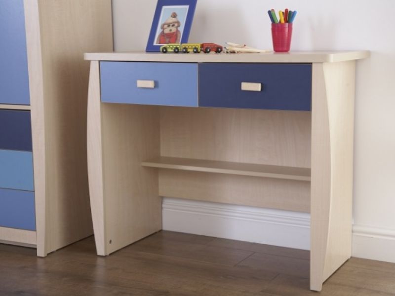 GFW Sydney 2 Drawer Desk with Blue Detailing