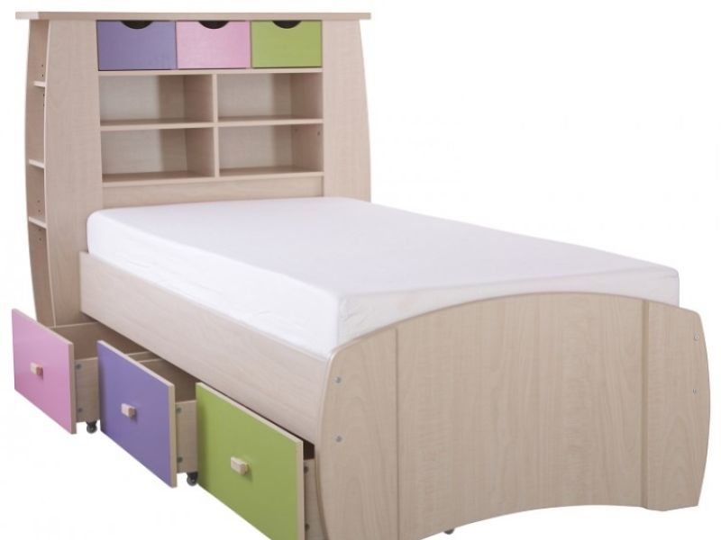 GFW Sydney 3ft Storage Bed Frame Pink and Lilac