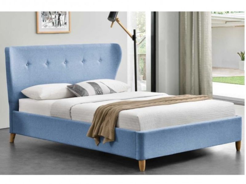 Sleep Design Kensington 4ft6 Double, Blue Fabric Double Bed Frame