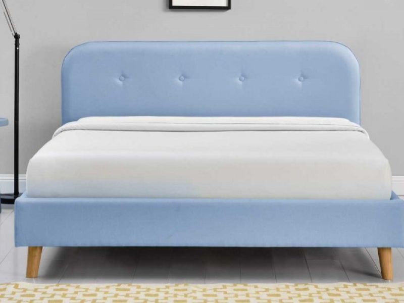 Sleep Design Woburn 5ft Kingsize Blue Fabric Bed Frame