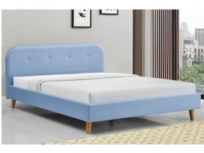 Sleep Design Woburn 5ft Kingsize Blue Fabric Bed Frame