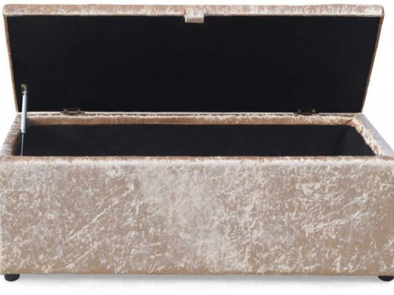 Sleep Design Crushed Gold Velvet Ottoman Blanket Box