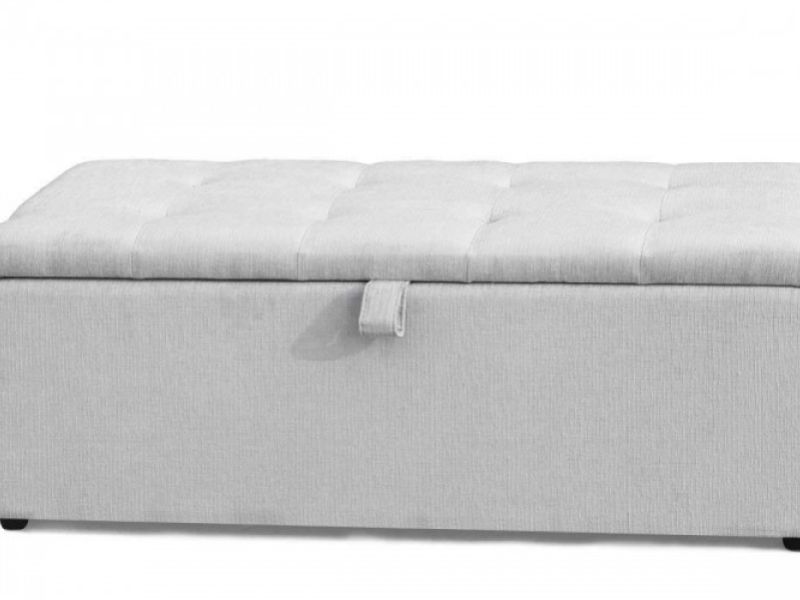 Sleep Design Plush Grey Chenille Ottoman Blanket Box