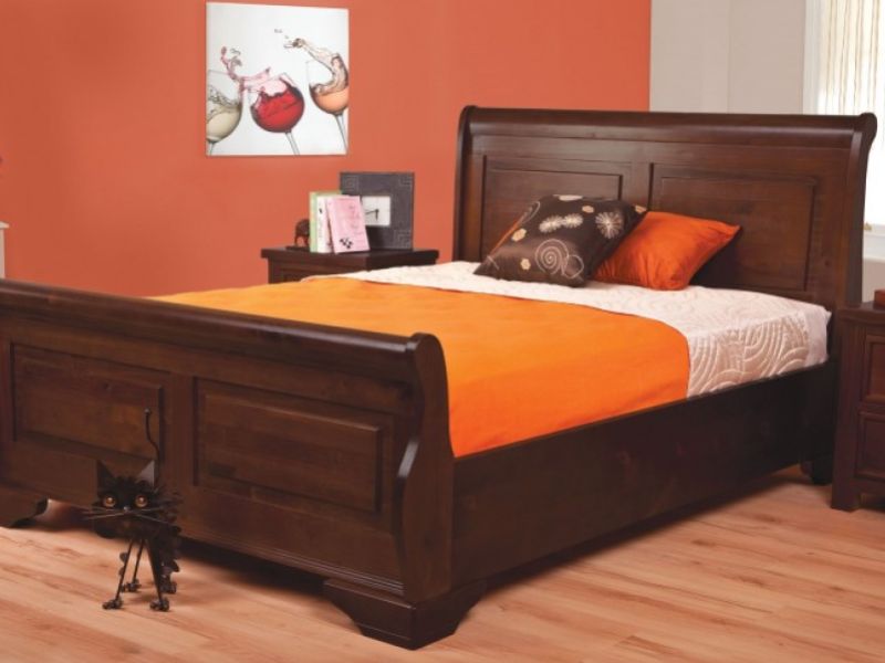 Sweet Dreams Jackdaw 4ft6 Double Mahogany Finish Wooden Bed Frame