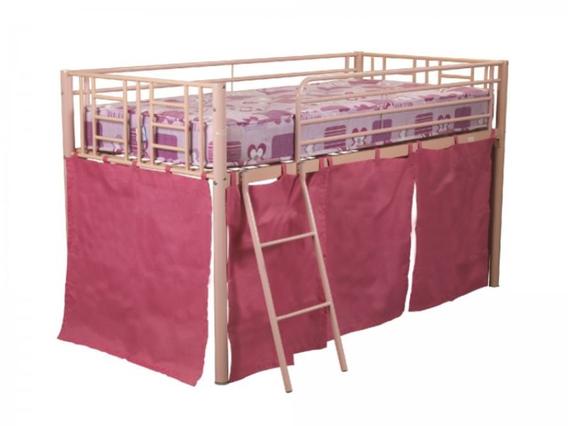 Sweet Dreams Twinkle Pink Metal Mid Sleeper Bed in Pink