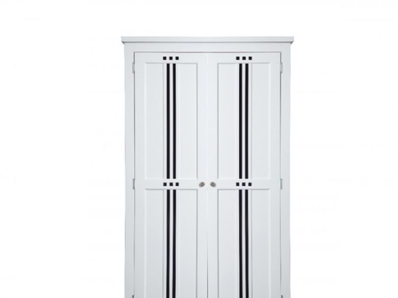 Sweet Dreams Lewis White With Black Stripes 2 Door Wardrobe